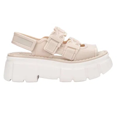 Melissa Women's Neutrals / White Rebel Utility Sandal Platform - Beige White