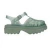 Melissa Possession Platform Ii Green Jelly Strappy Buckle Sandals In Green