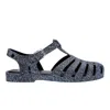 Melissa Possession Denim Print Fisherman Sandal In Black