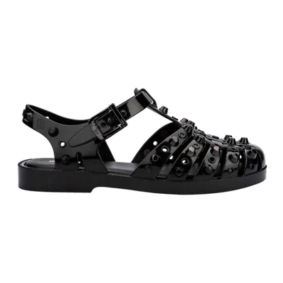 Melissa Possession Studs Sandal In Black/dark Grey, Women's At Urban Outfitters