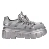 Melissa Women's Rebel Platform Combat Boot - Silver In Silver