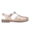 Melissa Possession Jelly Fisherman Sandal In Beige Silver Glitter, Women's At Urban Outfitters In Silver/gold