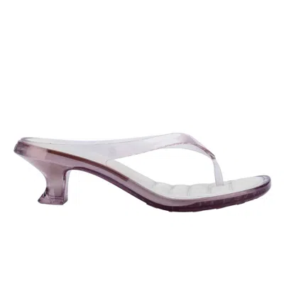 Melissa Women's Thong Kitten Heel - Clear White