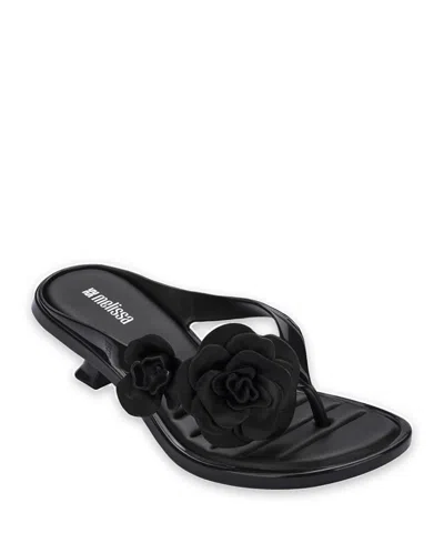 Melissa Women's Thong Kitten Petal Heels In Black