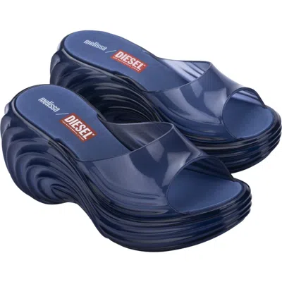 Melissa X Diesel Platform Slide Sandal In Blue