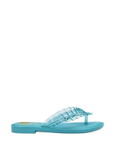 Melissa X Ganni Ruffled Flip-flops In Multi