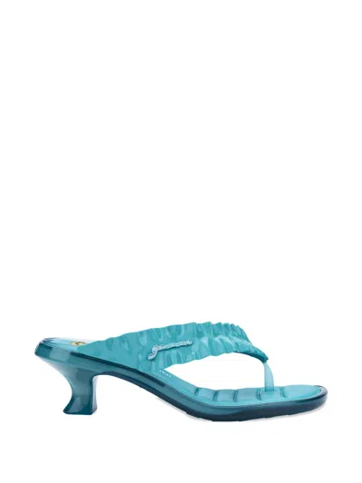 Melissa X Ganni Ruffled Kitten-heel Sandals In Multi
