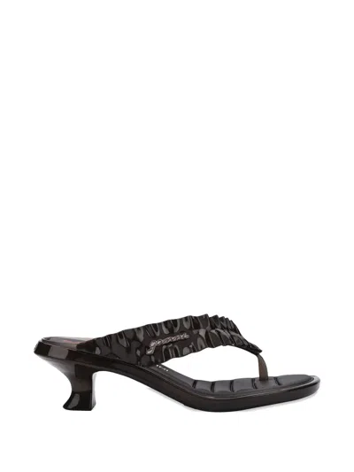 Melissa X Ganni Ruffled Thong Sandals In Multi