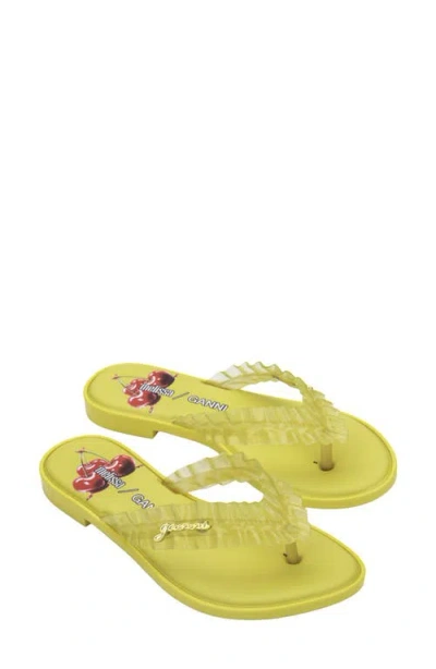 Melissa X Ganni Slim Flip Flop In Green
