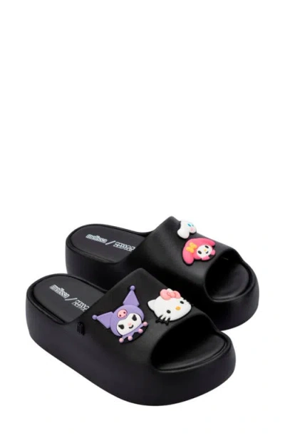 Melissa X Hello Kitty And Friends Platform Slide Sandal In Black