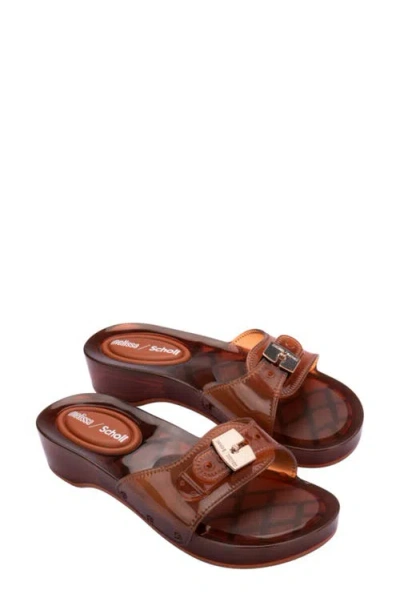 Melissa X Scholl Pescura Platform Slide Sandal In Brown