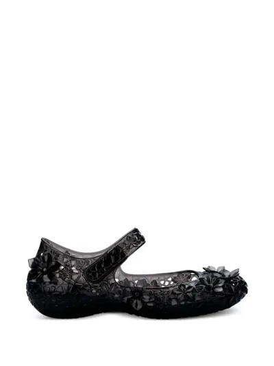 Melissa X Susan Fang Luna Bloom Ballet Flats In Black