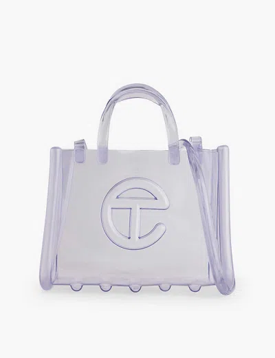 Melissa X Telfar Womens Jelly Shopper Medium Tote Bag In Clear