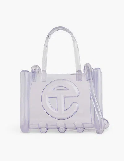 Melissa X Telfar Womens Jelly Shopper Small Tote Bag In Clear