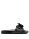 Melissa X Undercover X Melissa Beach Slide Rose-appliqué Slides In Black