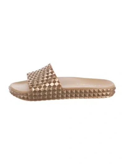 Pre-owned Melissa X Y/project Rubber Graphic Print Slides In Brown