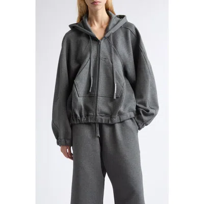 Melitta Baumeister Ball Double Face Jersey Zip Hoodie In Gray