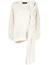 Melitta Baumeister Braid-detail Fleece Sweatshirt In White