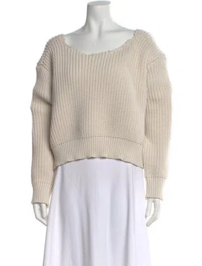 Pre-owned Melitta Baumeister Cashmere Scoop Neck Sweater In Neutral