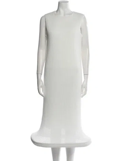 Pre-owned Melitta Baumeister Crew Neck Long Dress In White
