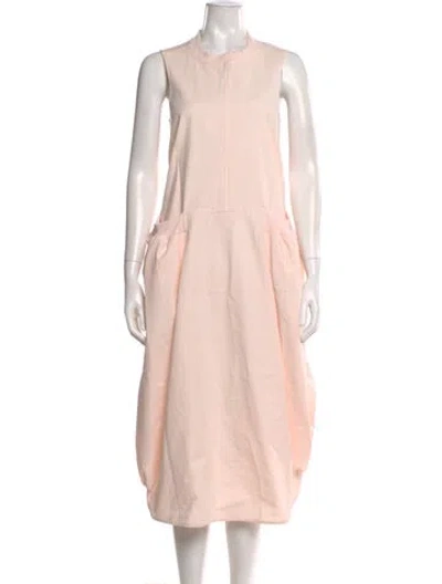 Pre-owned Melitta Baumeister Crew Neck Midi Length Dress In Pink