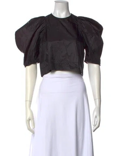 Pre-owned Melitta Baumeister Crew Neck Short Sleeve Crop Top In Black