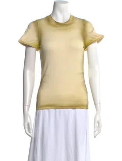 Pre-owned Melitta Baumeister Crew Neck Short Sleeve T-shirt In Yellow