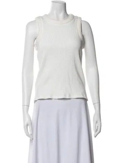 Pre-owned Melitta Baumeister Crew Neck Sleeveless Top W/ Tags In White