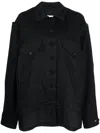 Melitta Baumeister Detachable-sleeve Denim Jacket In Black