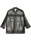 Melitta Baumeister Distressed-finish Denim Jacket In Black
