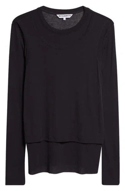 Melitta Baumeister Double Layer Cotton T-shirt In Black