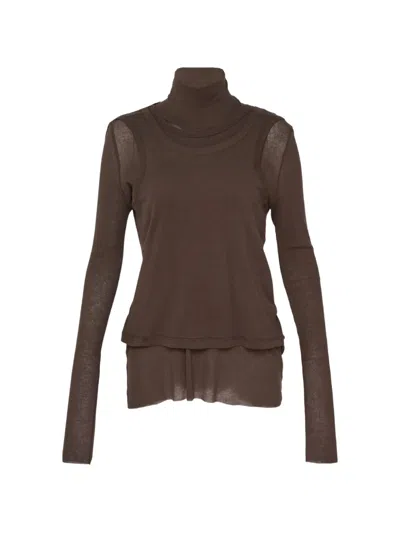 Melitta Baumeister Double-layer Turtleneck Top In Multi