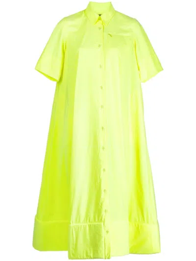 Melitta Baumeister Foam-hem Midi Shirt Dress In Yellow