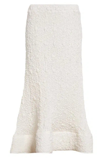 Melitta Baumeister Foam Ruffle Maxi Skirt In White Bubble Jersey