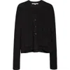 Melitta Baumeister Foamy Shoulder Glitter Cardigan In Black