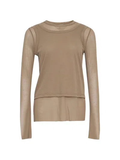 Melitta Baumeister Layered Long-sleeve Top In Brown