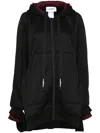 Melitta Baumeister Longline Zip-up Hoodie In Black