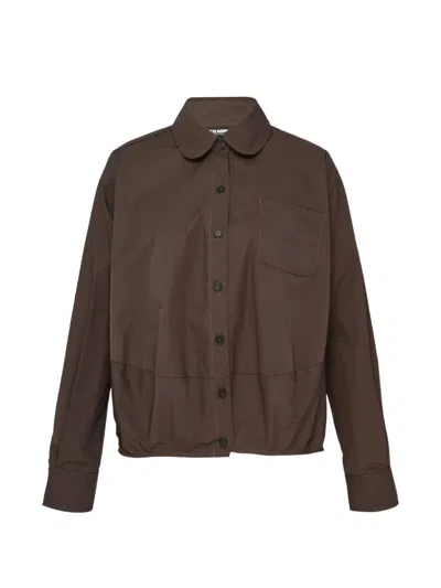Melitta Baumeister Long-sleeve Cocoon Shirt In Brown