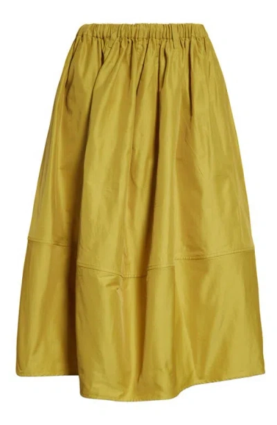 Melitta Baumeister Maxi Volume Taffeta Skirt In Mustard Lime