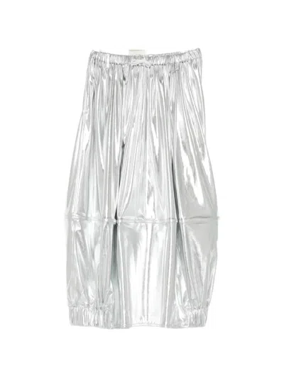 Melitta Baumeister Metallic Pencil Skirt In Silver