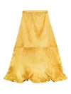 Melitta Baumeister Metallic Pleated Midi Skirt In Yellow