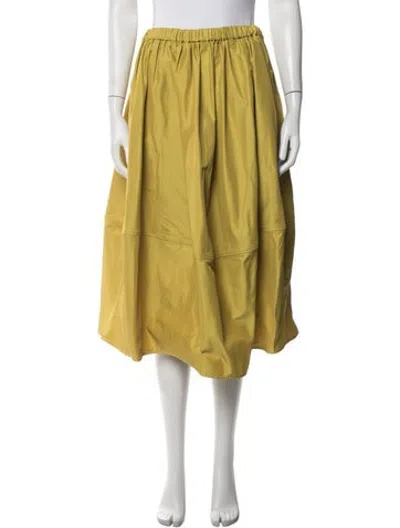 Pre-owned Melitta Baumeister Midi Length Skirt In Green/yellow