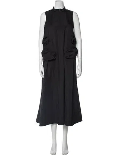 Pre-owned Melitta Baumeister Mock Neck Long Dress In Gray