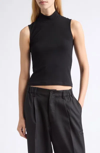 Melitta Baumeister Mock Neck Sleeveless Top In Black