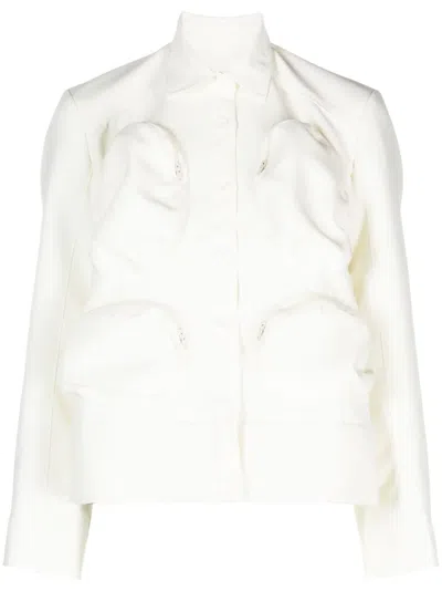 Melitta Baumeister Foam Bottom Shirt In Ivory Wooly Twill