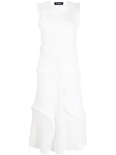 Melitta Baumeister Panelled Textured-finish Midi Dress In White