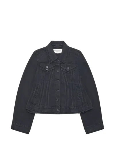 Melitta Baumeister Panelled-detail Cropped Denim Jacket In Black