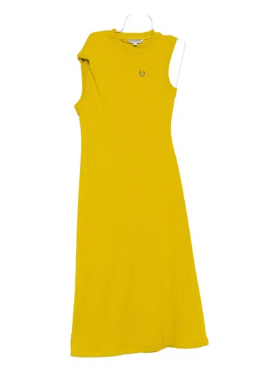 Melitta Baumeister Pierced Midi Dress In Yellow