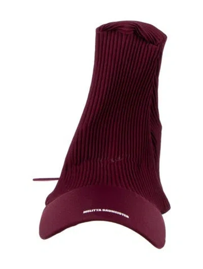 Pre-owned Melitta Baumeister Pleated Baseball Cap In Burgundy