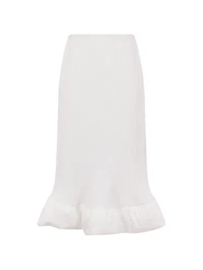 Melitta Baumeister Pleated Midi Skirt In White